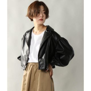 ザラ(ZARA)の新品★ notch. ★ パフスリーブ ライダースジャケット ブラック(ライダースジャケット)