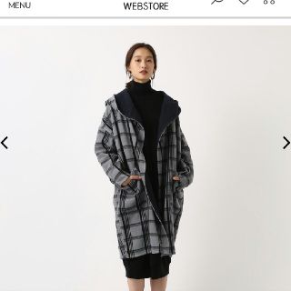 マウジー(moussy)のリバーシブルチェックコート(ロングコート)