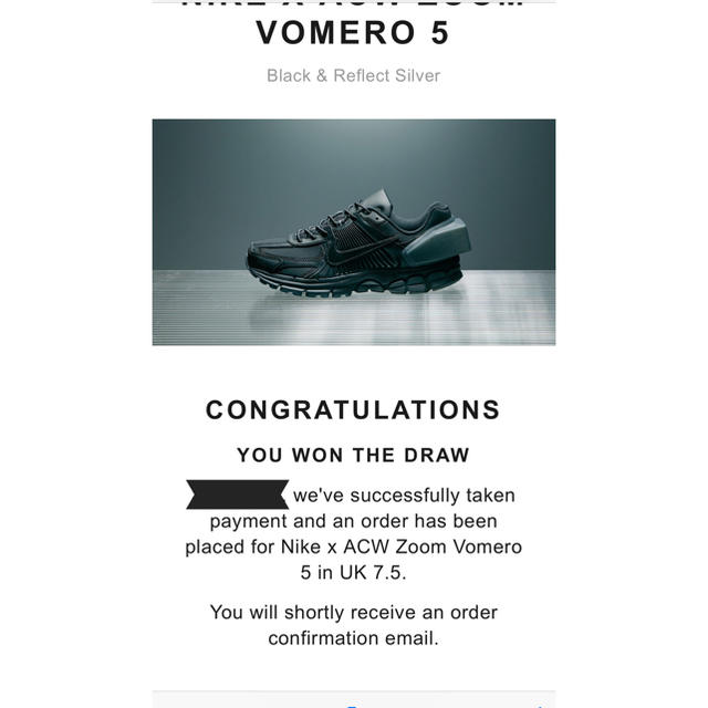 NIKE×ACW Zoom Vomero 5 ナイキブームボメロメンズ