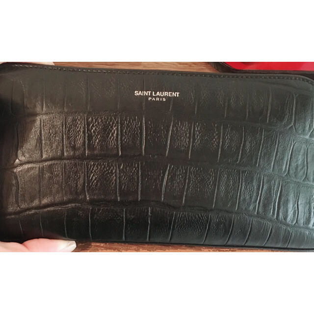 Saint Laurent(サンローラン)のサンローランパリ 長財布  型押し クロコダイル レザー ブラック メンズのファッション小物(長財布)の商品写真