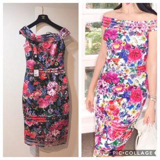 タダシショウジ(TADASHI SHOJI)の新品タグ付き TADASHI SHOJI フローラルプリント タイトワンピース(ひざ丈ワンピース)