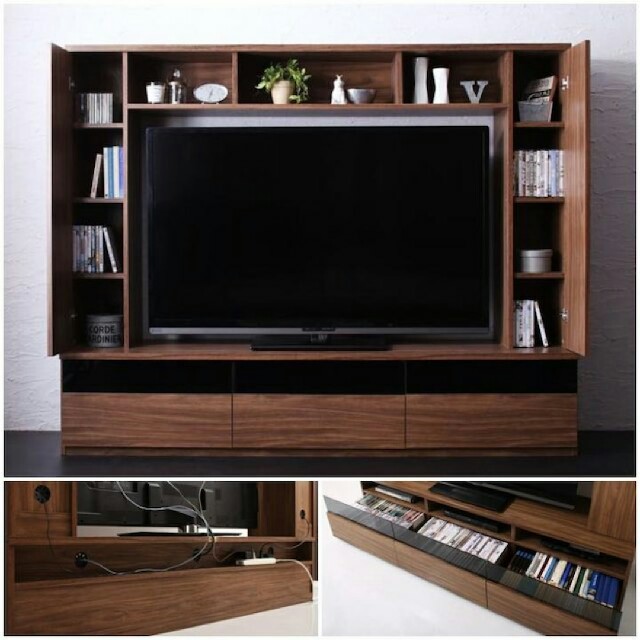 新品本物 60型対応☆お洒落 ハイタイプテレビボード 【ウォルナット