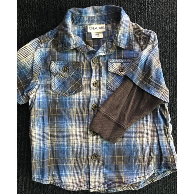 チェックシャツ 2枚組 12month キッズ/ベビー/マタニティのベビー服(~85cm)(シャツ/カットソー)の商品写真