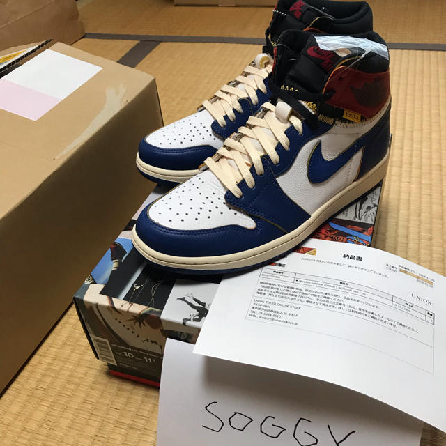 NIKE(ナイキ)のNIKE union jordan ユニオン ジョーダン 1 青 28cm メンズの靴/シューズ(スニーカー)の商品写真