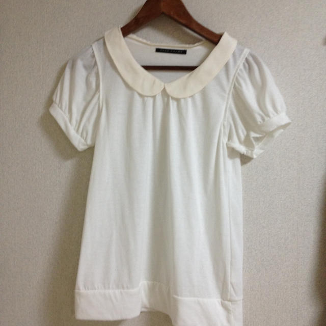 襟付き☆白Tシャツ レディースのトップス(Tシャツ(半袖/袖なし))の商品写真