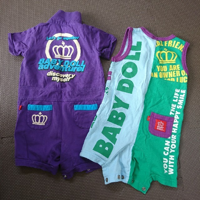 BABYDOLL(ベビードール)のベビードールのロンパース2枚セット キッズ/ベビー/マタニティのベビー服(~85cm)(ロンパース)の商品写真