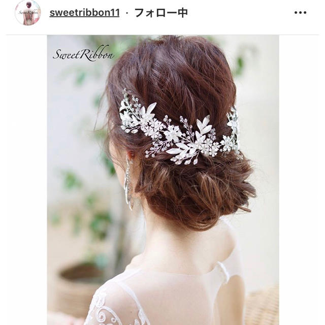 【Sweet Ribbon】ヘッドドレス ハンドメイドのウェディング(ヘッドドレス/ドレス)の商品写真