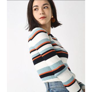 アズールバイマウジー(AZUL by moussy)のAZUL BY MOUSSY  マルチボーダーニット(ニット/セーター)