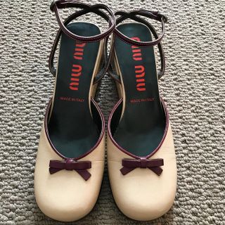 ミュウミュウ(miumiu)のゆー様専用【未使用】ミュウミュウ miu miu リボンパンプス(バレエシューズ)