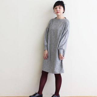 ドットアンドストライプスチャイルドウーマン(Dot&Stripes CHILDWOMAN)の圧縮天竺 ドロップパフワンピース(ひざ丈ワンピース)