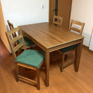 イケア(IKEA)のIKEAダイニングテーブル、椅子4脚セット(ダイニングテーブル)