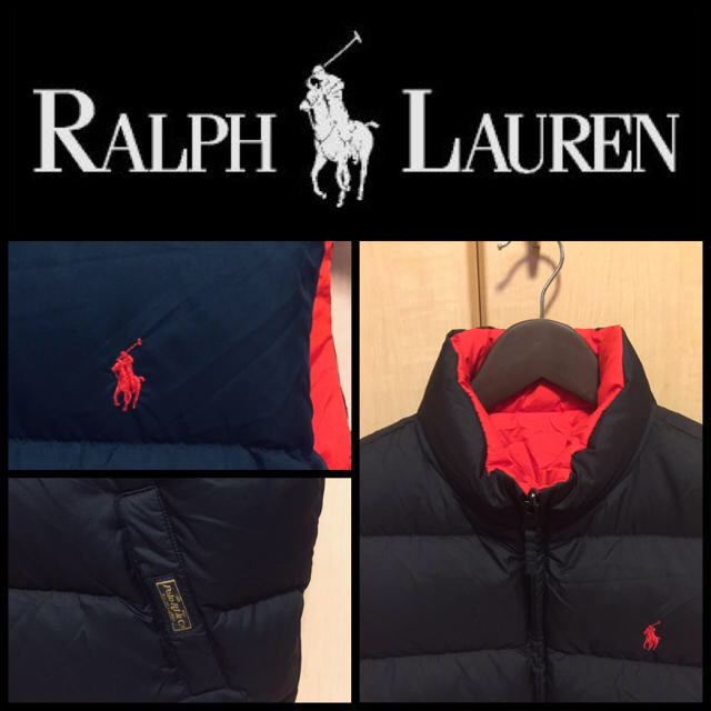 Ralph Lauren(ラルフローレン)の【Ralph Lauren】ダウンベスト キッズLサイズ ブラック リバーシブル キッズ/ベビー/マタニティのキッズ服男の子用(90cm~)(ジャケット/上着)の商品写真