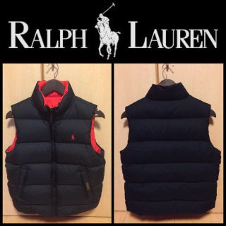 ラルフローレン(Ralph Lauren)の【Ralph Lauren】ダウンベスト キッズLサイズ ブラック リバーシブル(ジャケット/上着)