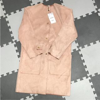 ザラ(ZARA)の新品ZARAスエードノーカラーコート(ロングコート)