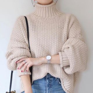 エイチアンドエイチ(H&H)のh&m チャンキーニット ベージュ(ニット/セーター)