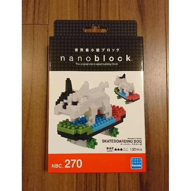 Kawada(カワダ)のナノブロック nanoblock スケボー犬 海外限定販売 DOG エンタメ/ホビーのおもちゃ/ぬいぐるみ(模型/プラモデル)の商品写真