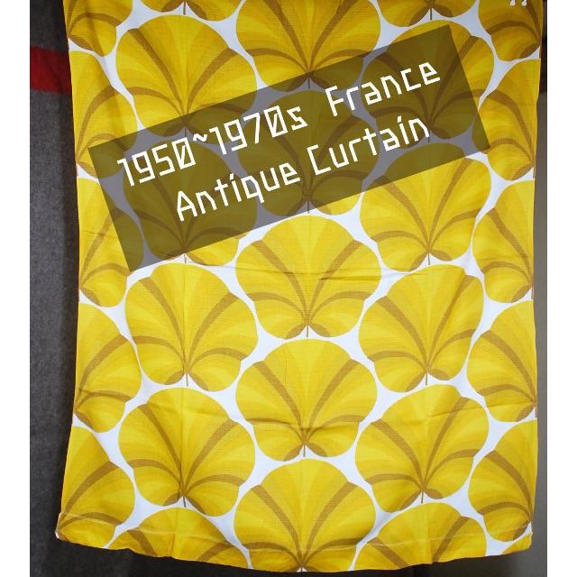 1950~60年代フランス　アンティークカーテン1枚 １４８cm×１０５cmのサムネイル