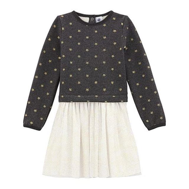 PETIT BATEAU(プチバトー)の新品未使用　プチバトーyuki様 星柄チュールワンピース　3ans キッズ/ベビー/マタニティのキッズ服女の子用(90cm~)(ワンピース)の商品写真