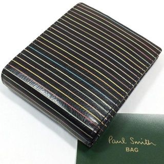 ポールスミス(Paul Smith)の未使用！ポールスミス マルチストライプ 本革 メンズ二つ折り財布(折り財布)