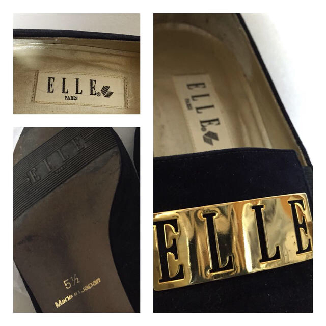 ELLE(エル)のELLE◇レトロパンフス 紺色 レディースの靴/シューズ(ローファー/革靴)の商品写真