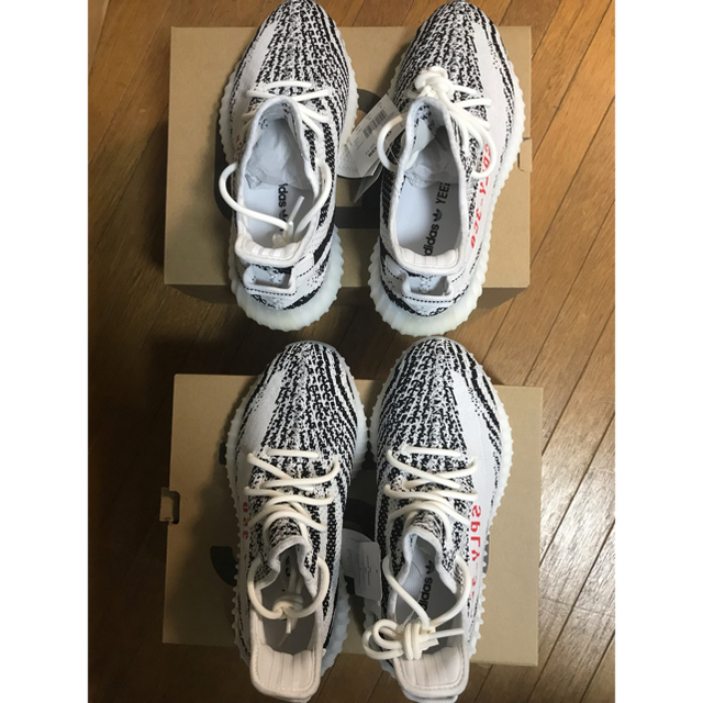 サイズ24.5Adidas yeezy 350 V2 zebra ゼブラスニーカー