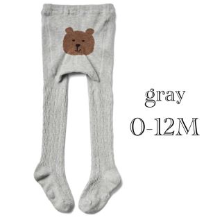 ベビーギャップ(babyGAP)の【グレー】今期物◇size 0-12M❁くまさんタイツ リブタイプ(靴下/タイツ)