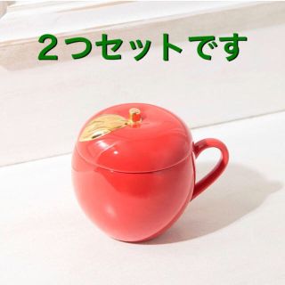 アフタヌーンティー(AfternoonTea)の新品 アフタヌーンティーリビング 蓋つき りんご型マグカップ マグ リンゴ(グラス/カップ)