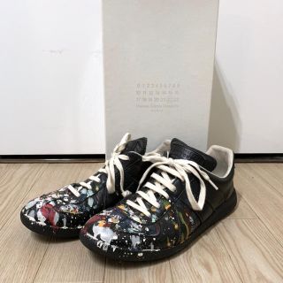 メゾンマルジェラ ペンキジャーマン ブラック - スニーカー