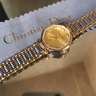 クリスチャンディオール(Christian Dior)の✨極綺麗なDiorゴールド＆シルバー12Ｐダイヤ入り✨(腕時計)