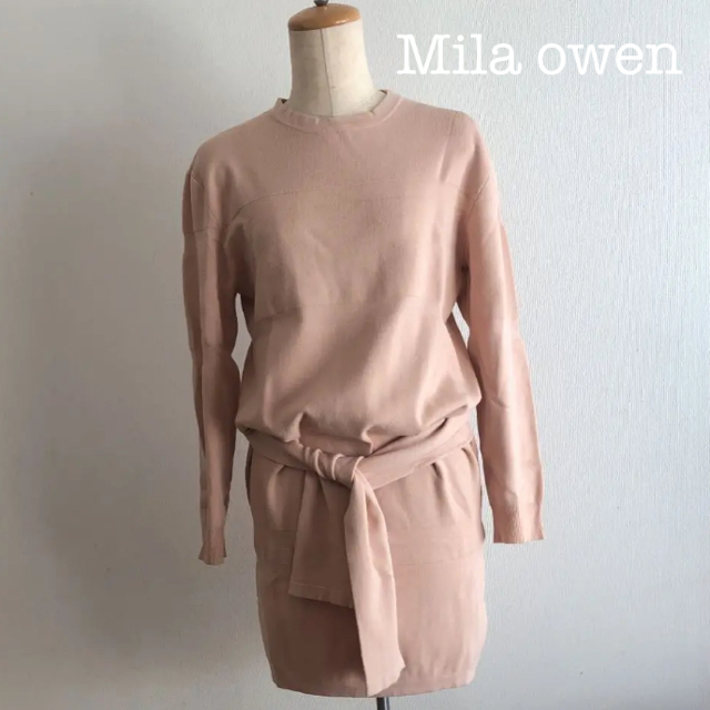 Mila Owen(ミラオーウェン)のtae様専用ページ  Mila owen ダスティーピンク❁ニットワンピ レディースのワンピース(ひざ丈ワンピース)の商品写真