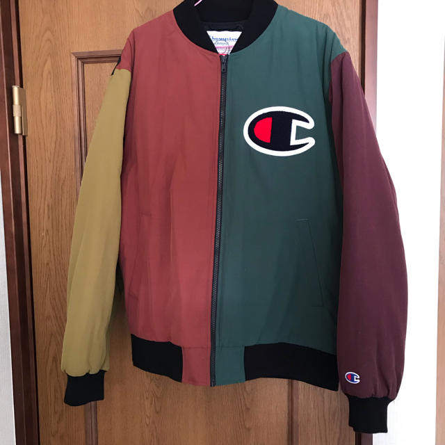 Supreme(シュプリーム)のSupreme×Champion Color Blocked jacket メンズのジャケット/アウター(スタジャン)の商品写真