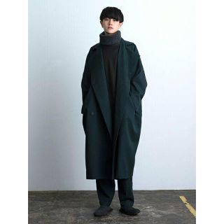 ドゥルカマラ(Dulcamara)のdulcamara 17aw よそいきダブルコート ダークグリーン(ステンカラーコート)