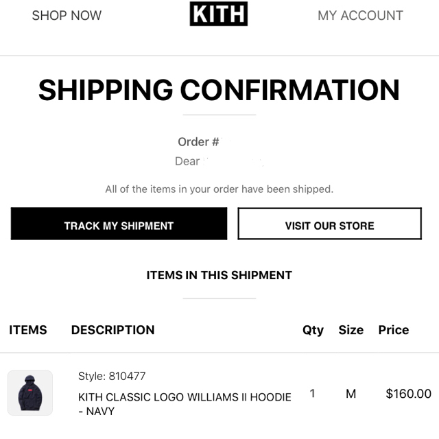 Kith Classic Williams Ⅱ hoodie ネイビー M 1
