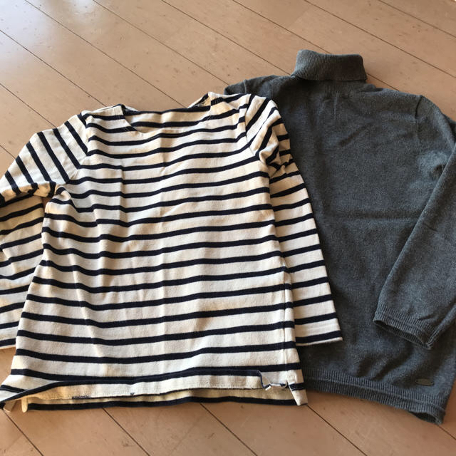 ZARA KIDS(ザラキッズ)のザラキッズ タートルトップス 無印 パンツセット キッズ/ベビー/マタニティのキッズ服男の子用(90cm~)(Tシャツ/カットソー)の商品写真