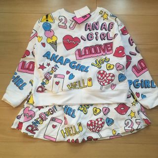 アナップキッズ(ANAP Kids)の未使用タグつき☆ANAPGIRLセットアップxs②(その他)