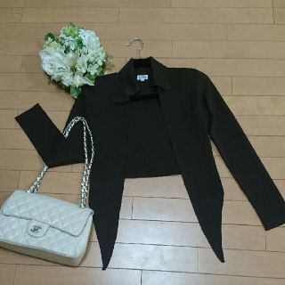 フォクシー(FOXEY)のフォクシー  前むすび  ストレッチ  ボレロ カ―デ(カーディガン)