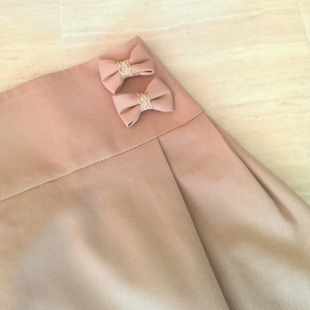 WILLSELECTION(ウィルセレクション)のリボンの桜色フレアスカート レディースのスカート(ひざ丈スカート)の商品写真