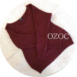 オゾック(OZOC)のOZOC ワインレッドニット(ニット/セーター)