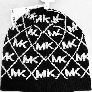 マイケルコース(Michael Kors)の【新品】マイケルコース MK small ロゴ ビーニー ニット帽(ニット帽/ビーニー)