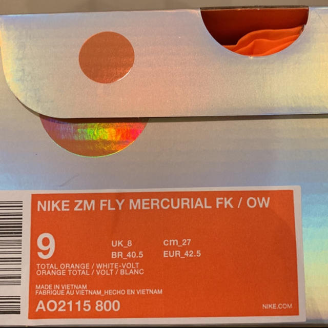 OFF-WHITE(オフホワイト)の27cm NIKE ZM FLY MERCURIAL FK/OW メンズの靴/シューズ(スニーカー)の商品写真