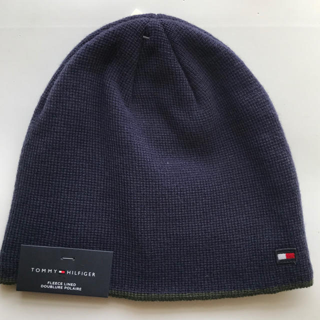 TOMMY HILFIGER(トミーヒルフィガー)の【新品】トミーヒルフィガー  ニット帽 ビーニー unisex ネイビー メンズの帽子(ニット帽/ビーニー)の商品写真