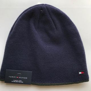 トミーヒルフィガー(TOMMY HILFIGER)の【新品】トミーヒルフィガー  ニット帽 ビーニー unisex ネイビー(ニット帽/ビーニー)