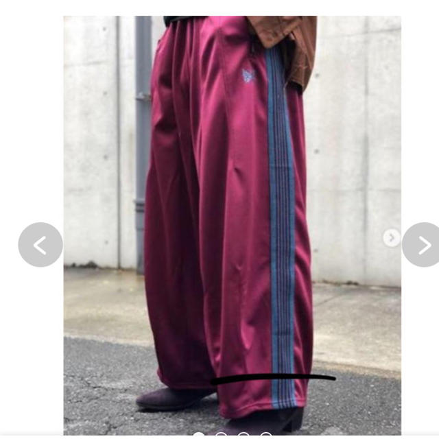 値下げ needles トラック パンツ ヒザデル S マルーン 菅田将暉