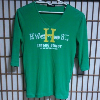 ハイダウェイ(HIDEAWAY)のハイダウェイニコル 七分袖Ｔシャツ サイズ50 緑 グリーン HIDEAWAYS(Tシャツ/カットソー(七分/長袖))