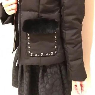 アベニールエトワール(Aveniretoile)のアベニールエトワール ラビットファーショートダウンコート 36 黒 2017AW(ダウンジャケット)