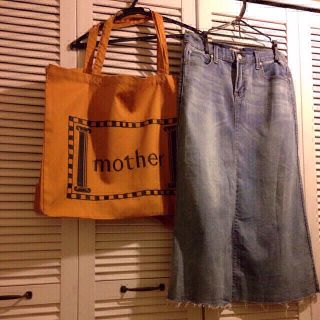 マザー(mother)のmother使えるデニムBagもオマケ♡(ロングスカート)