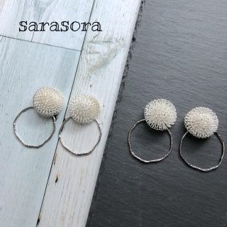 336 dandelion fluff×hoop ピアスORイヤリング(ピアス)