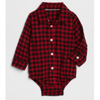 ベビーギャップ(babyGAP)のギャップベビー ネルシャツロンパース 6-12months(ロンパース)