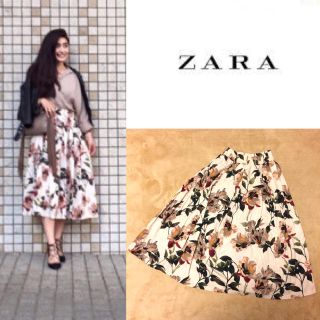 ザラ(ZARA)の【ZARA】♡大人気花柄ミディアム丈スカート+.＊ ボタニカル柄(ロングスカート)