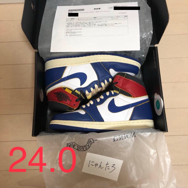 【24.0】UNION AIR JORDAN 1 ブルー